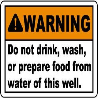 Warning do not drfink, wash, or Prepare Food from Water of This wellFoam Board Water Proof with Double Sided Sticker