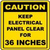 Caution Keep Electrical Panel Clear for 36 inchesFoam Board Water Proof with Double Sided Sticker view 1