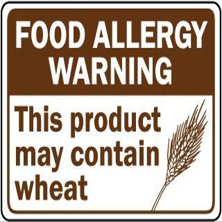 Food Allergy Warning This Product May Contain wheatFoam Board Water Proof with Double Sided Sticker