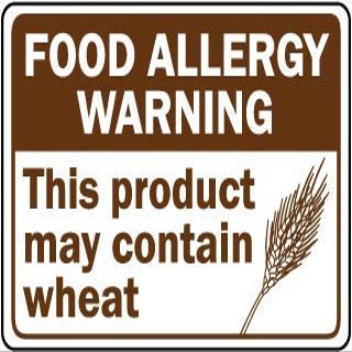 Food Allergy Warning This Product May Contain wheatFoam Board Water Proof with Double Sided Sticker