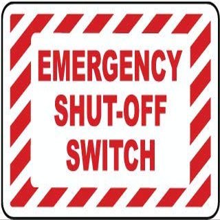 Emergency Shut-Off switchFoam Board Water Proof with Double Sided Sticker