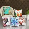 Garisha Abstract Decorative Designer Jute Digital Tree Printed Throw Pillow/Cushion Covers (16 X 16 Inches, Multicolour) - Set of 5 view 1