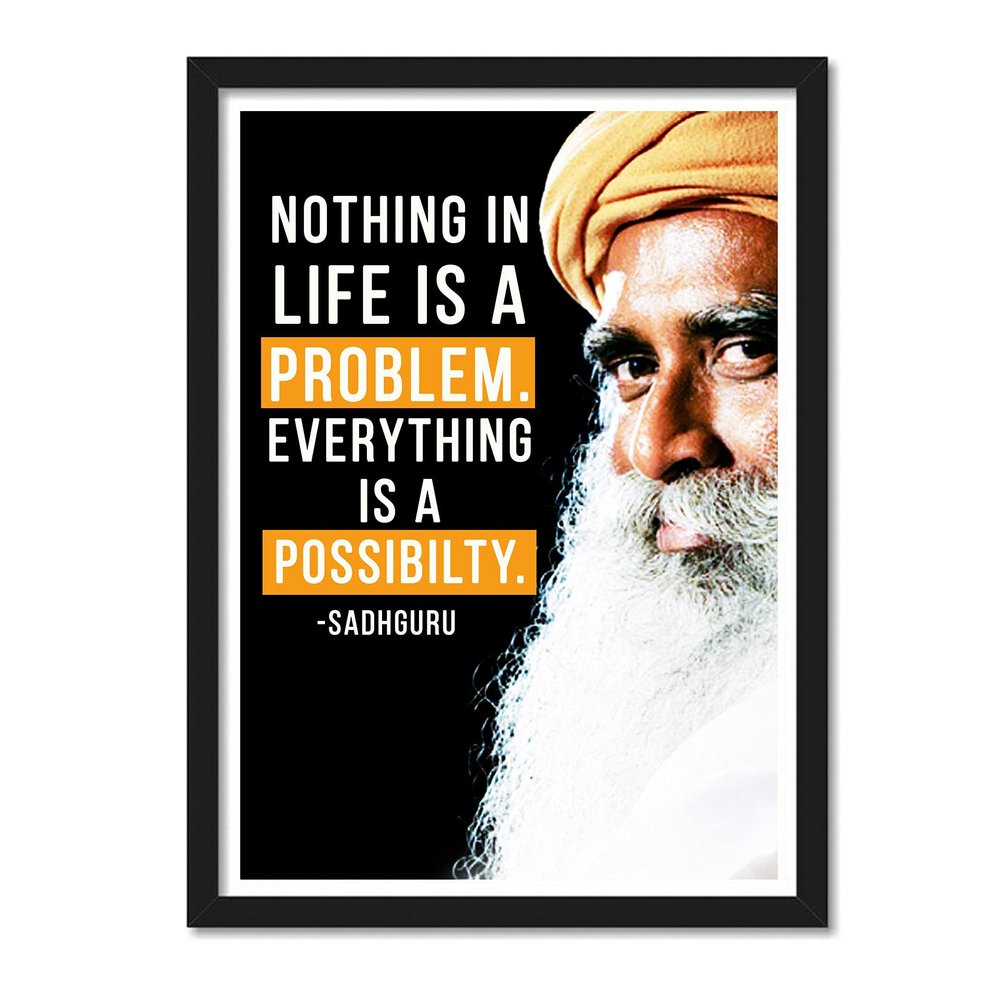 Good Hope Sadhguru quote frame poster 10x13 inch, motivational wall art spiritual decor, inspirational , mindfulness quote, decor, home, office, yoga, meditation space bedroom living room wallpaper Motivational Quotes Framed Posters with Photo frames