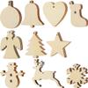 Decor Kafe Paintable Blank Snowflake, Dear, Tree for Christmas Wooden Laser Cut for Decoration DIY Prodcuts (Pack of 20) view 1
