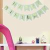 FAVELA Happy Birthday Backdrop Decorative Items - 13 Pcs Reusable Cardstock Birthday Banner Flag Kits For Boys Girls (Green) view 1