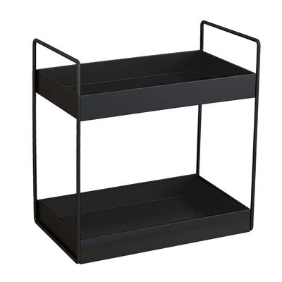 SHIOK DECOR 2-Tier Standing Rack, Kitchen/Bathroom Countertop Storage Shelf Organizer, Black in Colour(Make in India)