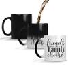 YuBingo Friends are Family Funny Magic Coffee Mug - Best Freindship Day Gifts for Dost - Unique Gifts from Best Friend, Cool Birthday Present Idea for a Friend, 320ML - Magic Black view 1