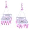 flying CLOUDS Plastic Cloth Drying Stand Hanger with 28 Clips/pegs, Baby Clothes Hanger Stand, Blue or Pink, Set of 2 view 1