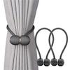 Home Cloud Magnetic Curtain Tiebacks Curtain Drape Holdbacks Clips Rope Holder Buckles for Home Bedroom Office (1 Pair 2pcs, Dark Grey) view 1