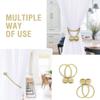 Home Cloud Magnetic Curtain Tiebacks Curtain Drape Holdbacks Clips Rope Holder Buckles for Home Bedroom Office (1 Pair 2pcs, Light Gold) view 4