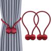 Home Cloud Magnetic Curtain Tiebacks Curtain Drape Holdbacks Clips Rope Holder Buckles for Home Bedroom Office (1 Pair 2pcs, Maroon) view 4