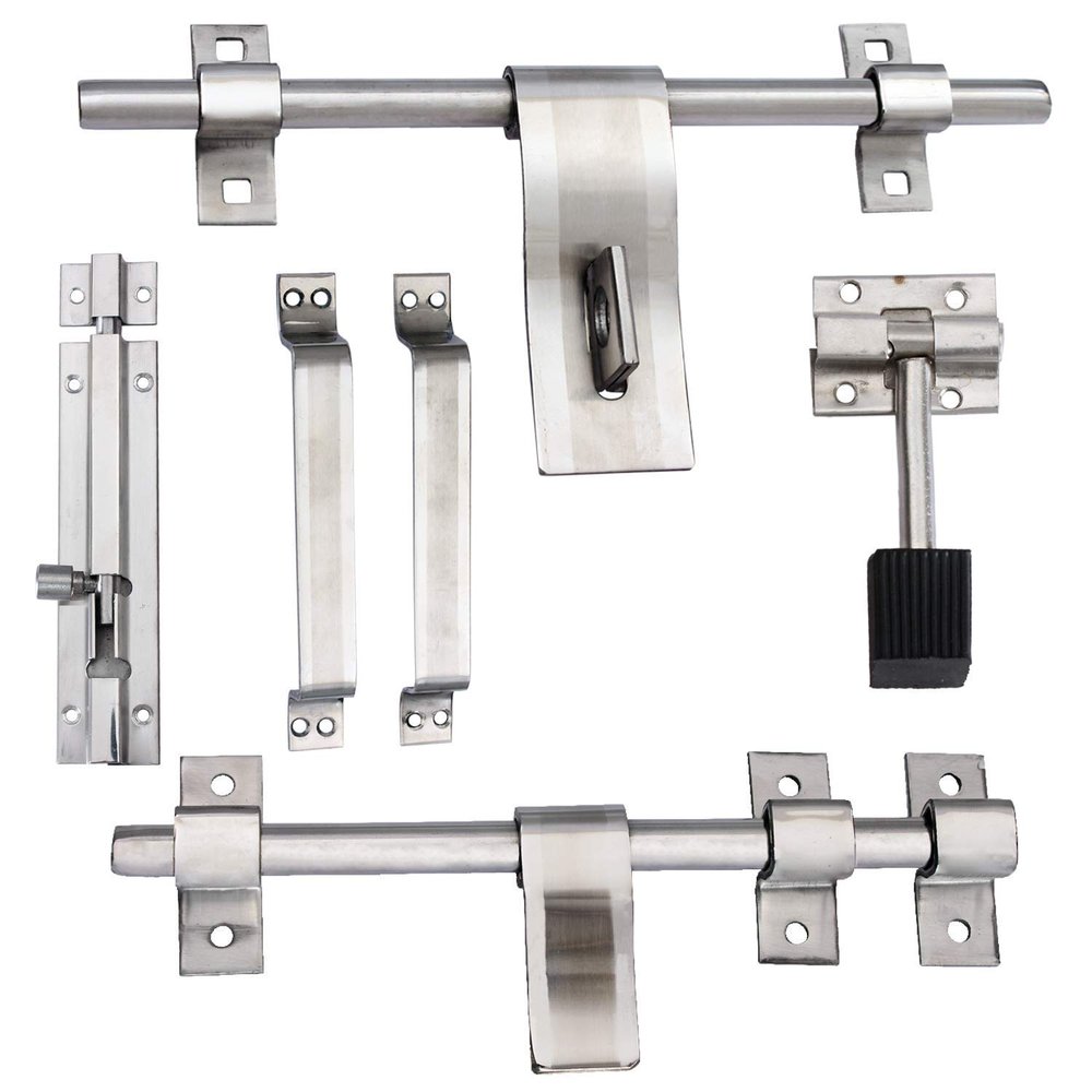 A To Z Laher 3Mm Main Door Kit Aldrop Set 10" For Wooden Door - Stainless Steel, Pull Handle