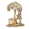 Chhariya Crafts Metal Krishna with Cow and Calf Statue Standing Under Tree Plying Flute and Love Bird Kumkum Box for Home and Office Temple Pooja Room Gift Item Decorative Showpieces - 17 cm view 3
