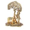 Chhariya Crafts Metal Krishna with Cow and Calf Statue Standing Under Tree Plying Flute and Love Bird Kumkum Box for Home and Office Temple Pooja Room Gift Item Decorative Showpieces - 17 cm view 4