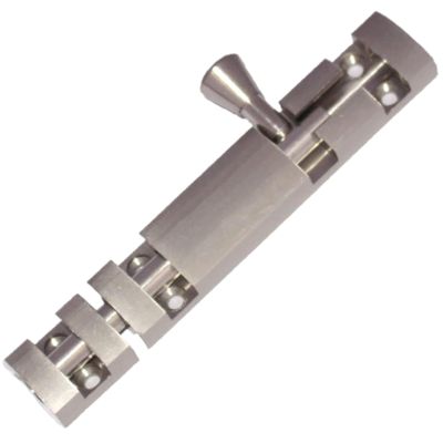 RiseOm Brass Tower Bolt/Sliding Latch Lock Xylo Design (Pack of 4, Silver-4 inch)