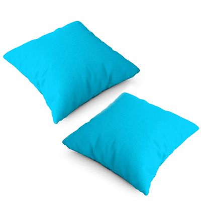 Deep Sky Blue Colour Cushion Cover Sets Soft Cotton for Home Decor Sofa, Bed and Chairs |Decorative Throw Pillow case | Dark Turquoise Color (2, 14X14)