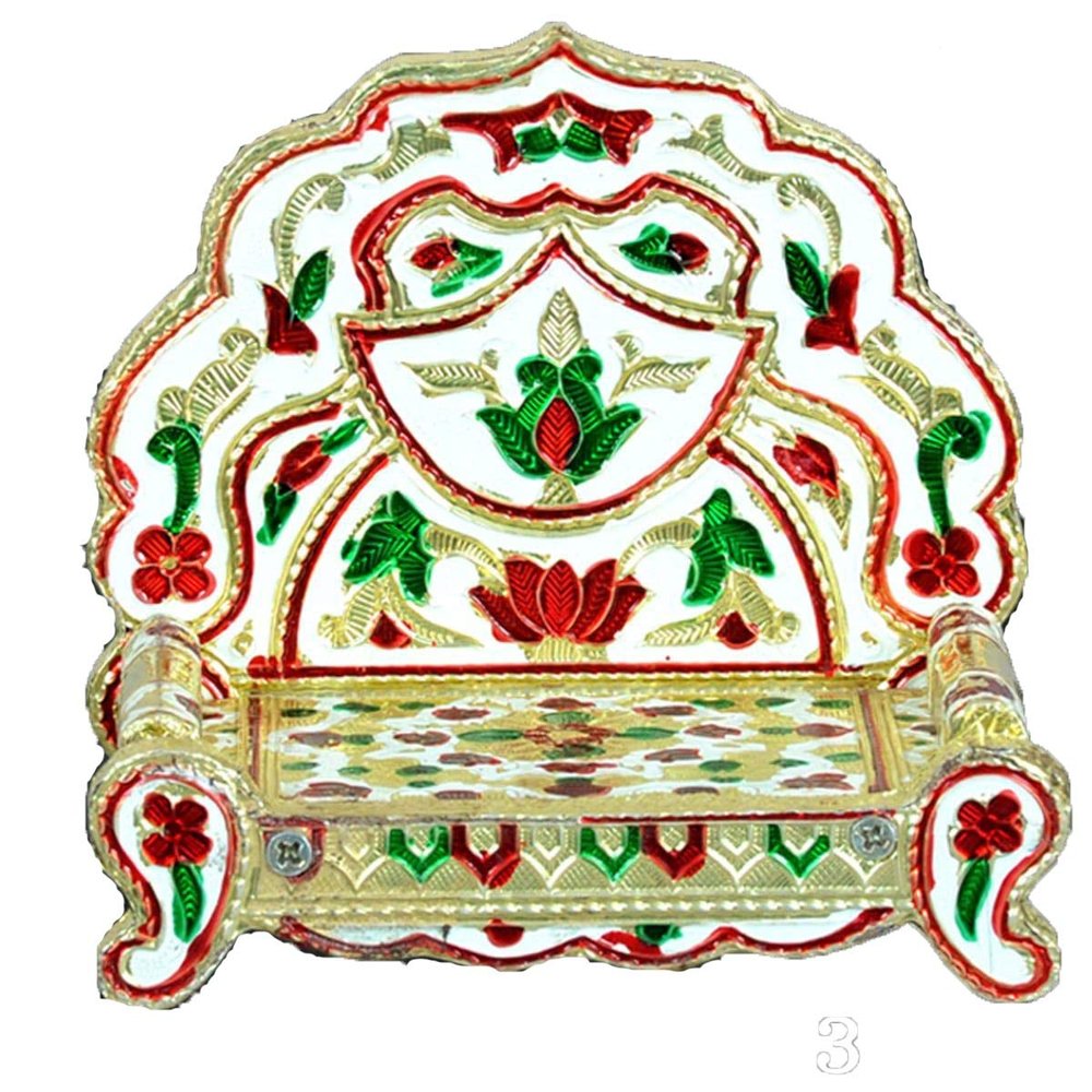 Handicrafts SRS meenakari gold plating antique design shihasan with premium look.