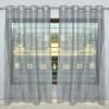 HOME UTSAV 2 Piece Sheer Strip Premium Tissue Net Polyester Curtains for Door 7 Feet, Grey view 3