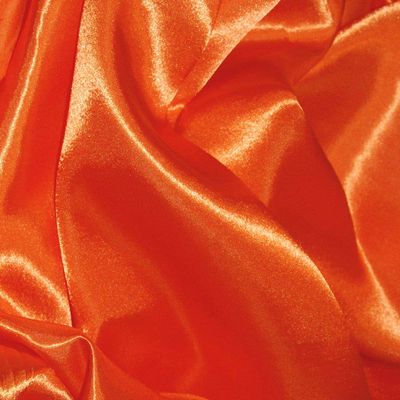 BINI Orange Silky Satin Solid Dress Fabric Plain Material 44/45" Width, Slik & Shiny Fabrics (2 Meter)