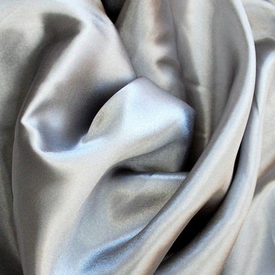 BINI Silver Silky Satin Dress Fabric Plain Material 44/45" Width, Slik & Shiny Fabrics (2 Meter), Solid