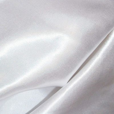 BINI White Silky Satin Dress Fabric Plain Material 44/45" Width, Slik & Shiny Fabrics (2 Meter), Solid