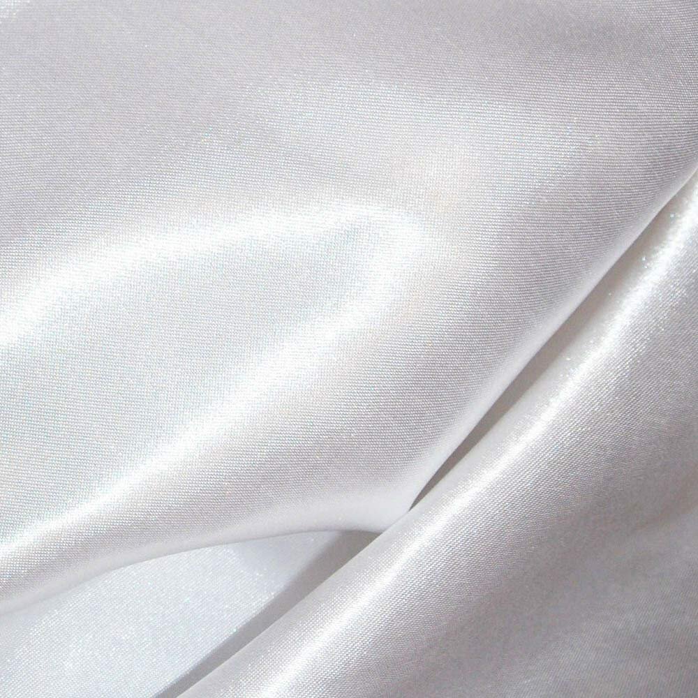 BINI White Silky Satin Dress Fabric Plain Material 44/45" Width, Slik & Shiny Fabrics (2 Meter), Solid