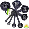 KTU Premium 8pcs Measuring Cup and Spoon Set,Measuring Cups for Kitchen, Measuring Cups for Baking Cake, Cake Baking Accessories, Measuring Spoons and Cups Set,Multi Purpose Kitchen Tooll - Black - ( Pack Of 01 ) view 3