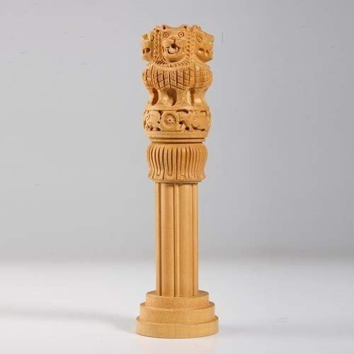 Agarwal Craft Palace 1 feet Wooden Ashoka Pillar, Ashoka Stambh 12 inches, Ideal for Home and Office Decor, showpiece, Table top, Best for Gifting- Gift Products