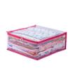 MBW Clothes Organiser for Wardrobe, Saree Covers with zip, Saree Organizer for Wardrobe, Clothes Storage Bag, Saree Bags Storage, Saree Covers for Storage, Transparent (Pink - Pack of 3) view 2