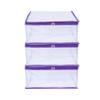 MBW Fabric Clothes Organiser for Wardrobe, Saree Covers with zip, Saree Organizer for Wardrobe, Clothes Storage Bag, Saree Covers for Storage, Transparent (Purple - Pack of 3, 25 cm, 35 cm) view 1