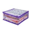 MBW Fabric Clothes Organiser for Wardrobe, Saree Covers with zip, Saree Organizer for Wardrobe, Clothes Storage Bag, Saree Covers for Storage, Transparent (Purple - Pack of 3, 25 cm, 35 cm) view 2