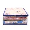 MBW Fabric Clothes Organiser for Wardrobe, Saree Covers with zip, Saree Organizer for Wardrobe, Clothes Storage Bag for Storage, Transparent (Dark Blue - Pack of 3), 25x35 cm view 2