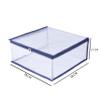 MBW Fabric Clothes Organiser for Wardrobe, Saree Covers with zip, Saree Organizer for Wardrobe, Clothes Storage Bag for Storage, Transparent (Dark Blue - Pack of 3), 25x35 cm view 3