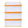 MBW Clothes Organiser for Wardrobe, Saree Covers with zip, Saree Organizer for Wardrobe, Clothes Storage Bag, Saree Bags Storage, Saree Covers for Storage, Transparent (Yellow - Pack of 3) view 1