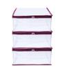 MBW Clothes Organiser for Wardrobe, Saree Covers with zip, Saree Organizer for Wardrobe, Clothes Storage Bag, Saree Bags Storage, Saree Covers for Storage, Transparent (Maroon - Pack of 3) view 1