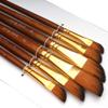 Chrome Small Handle Synthetic Dagger Tip Artist Paint Brushes 6 Piece Set (Brown) view 2
