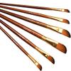 Chrome Small Handle Synthetic Dagger Tip Artist Paint Brushes 6 Piece Set (Brown) view 3