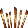 Chrome Small Handle Synthetic Dagger Tip Artist Paint Brushes 6 Piece Set (Brown) view 4