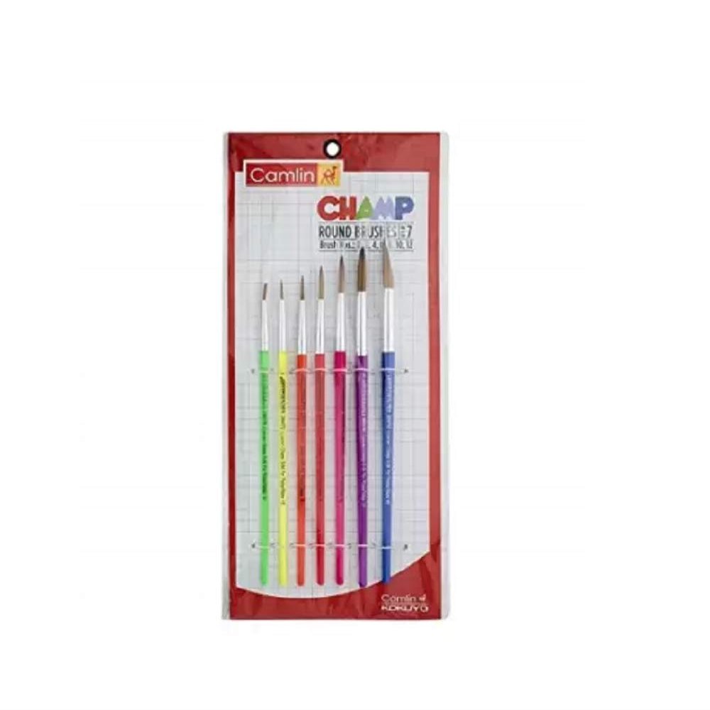 Camlin Champ Mix round 7 Brush Set - Pack of 1 (Set of 7, Mulit Colour)