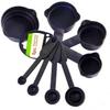 DEBIRE 8 Pieces Glossy Measuring Cup and Spoon Set for Kitchen Baking and Cooking, Multipurpose Black Measuring Tools for Cake, Cookies, Desserts, Dry and Liquid Ingredients, Durable and Easy to Use view 1