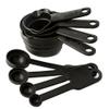 DEBIRE 8 Pieces Glossy Measuring Cup and Spoon Set for Kitchen Baking and Cooking, Multipurpose Black Measuring Tools for Cake, Cookies, Desserts, Dry and Liquid Ingredients, Durable and Easy to Use view 2