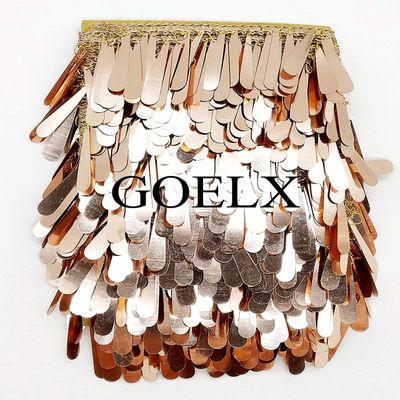 GOELX Shimmering Latkan Lace for Decorations, Designing, Sewing, Art & Crafts (Rose Gold)