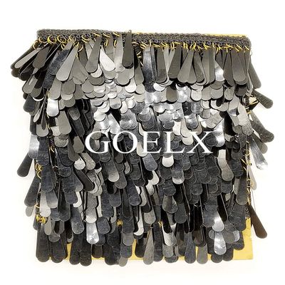 GOELX Shimmering Latkan Lace for Decorations, Designing, Sewing, Art & Crafts (Black)