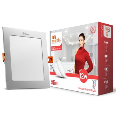 Murphy Aluminium 12-Watts Slim Square Led Panel Ceiling Light (Cool White)