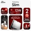Murphy Aluminium 12-Watts Slim Square Led Panel Ceiling Light (Cool White) view 3