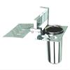 Frap Soap Tray + Tumbler Holder or Soap Dish with Toothbrush Stand (Material : Stainless Steel) Set of 1 view 2