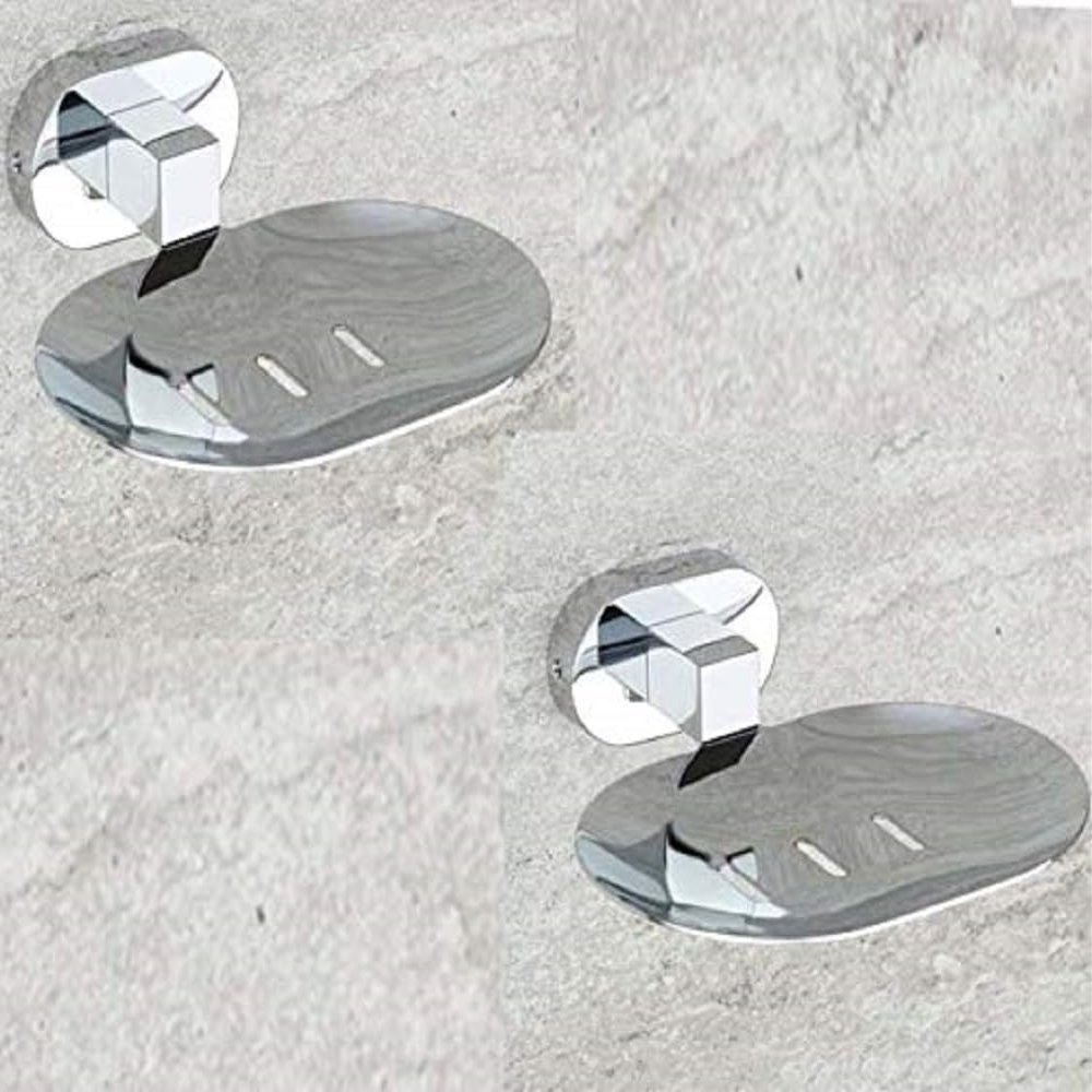 Frap Stainless Steel 304 Grade Bathroom Soap Holder/Soap Stand/Soap Dish for Bathroom/Bathroom Accessories(Chrome Finish) Made in India (Pack of 2 Silver)