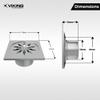 Viking SS304 Drain with Cockroach Trap Square - Stainless Steel 304- Length & Width 75mm (3) Polished Finish, Efficient Water Drainage, Prevents from Insects, Hygienic view 2