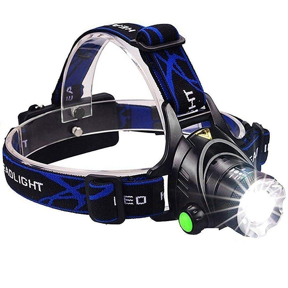 KARTUNBOX Head Torch Light Reachargable Lamp Extra Bright Flashlight-Water Resistant Head Lamp,Spotlight for Camping Fishing Running Cycling 1Pcs