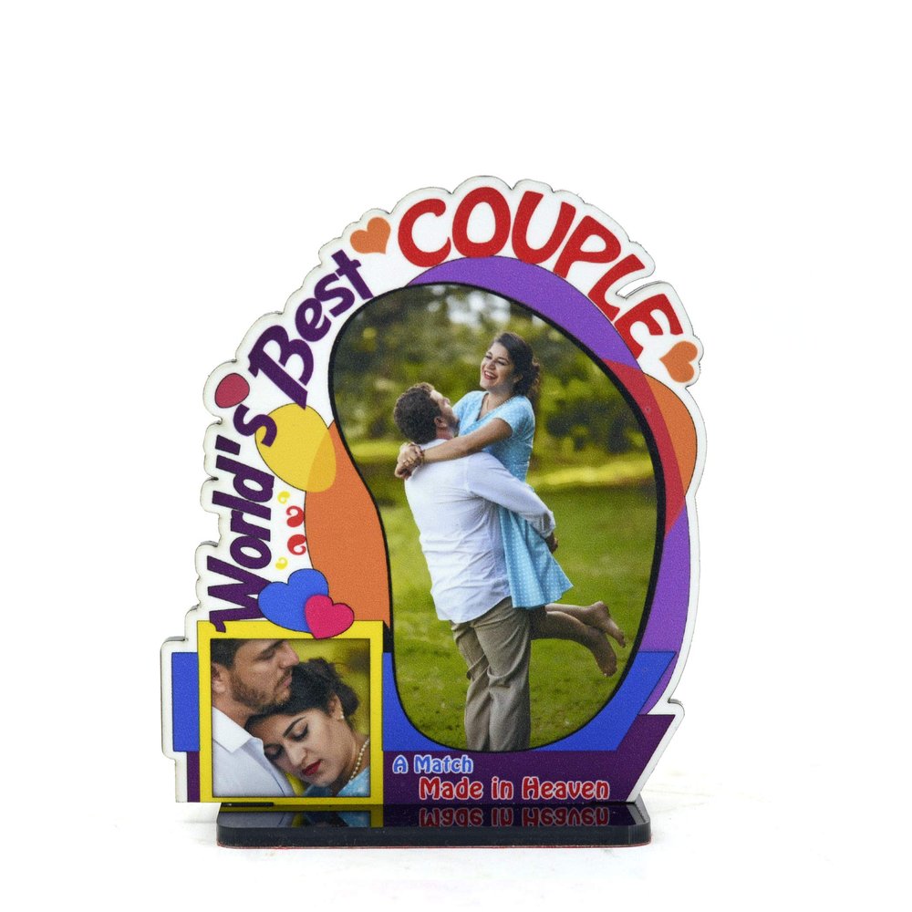 AJANTA ROYAL Personalized Couple Acrylic Cutout Photo Frame with Photos (Height : 6 Inch)